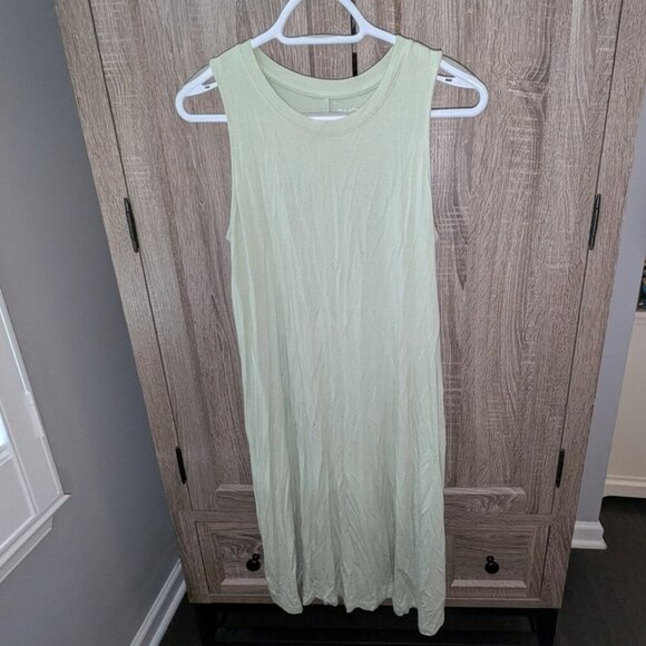 *3 FOR $9* Time and Tru Solid Soft Celadon Knit Pocket Swing Sleeveless Dress 8 - Picture 6 of 6